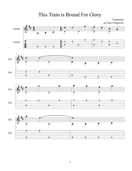 This Train Is Bound For Glory For Guitar (arr. Neal Fitzpatrick)