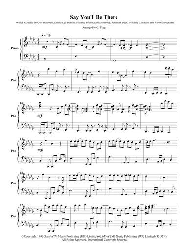 Say You'll Be There (arr. G. Tiago)