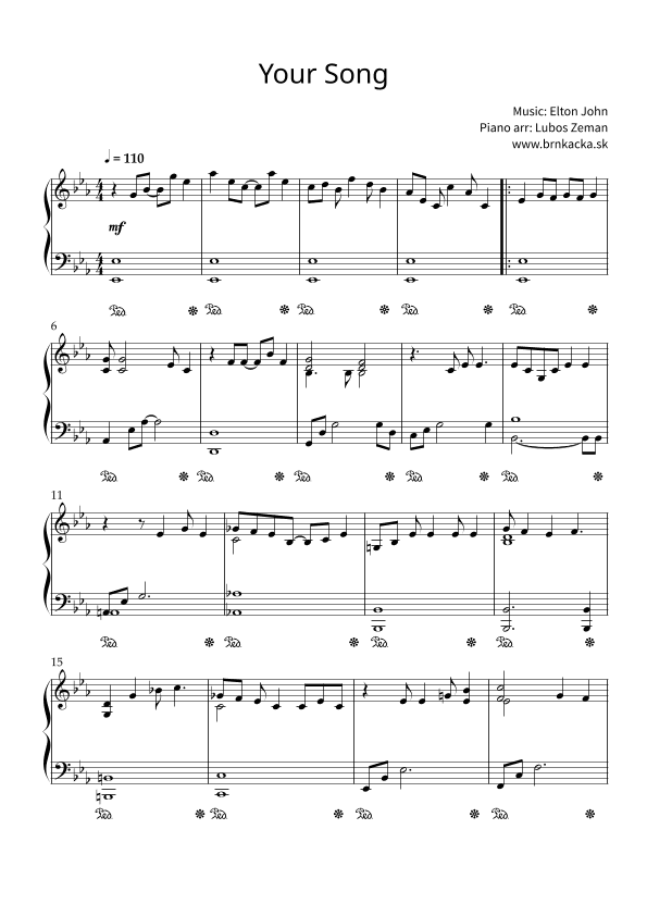 Your Song (arr. Lubos Zeman)