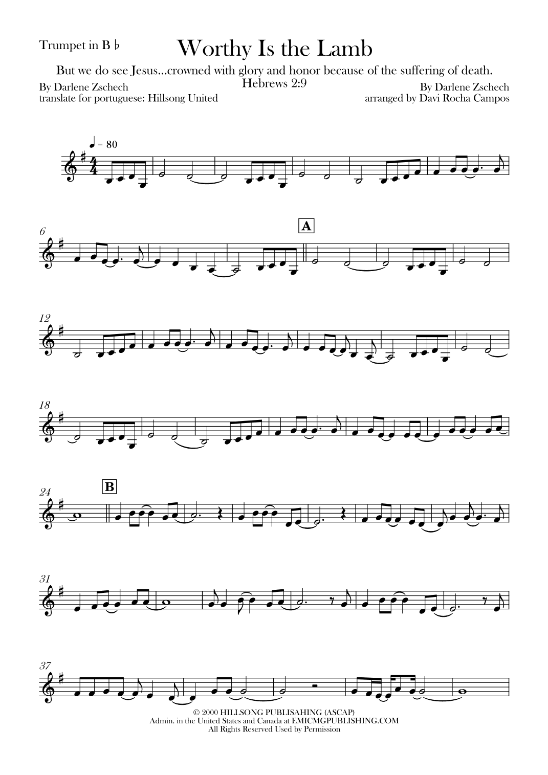 Worthy Is The Lamb (arr. Davi Rocha Campos)