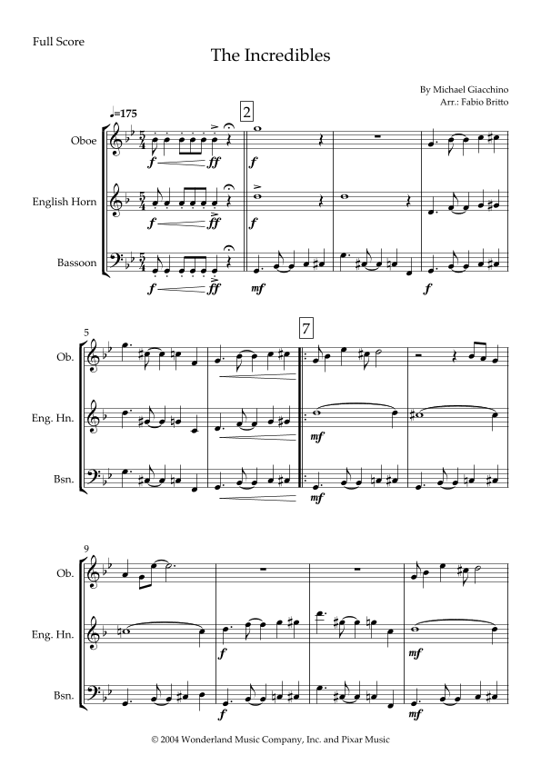 The Incredibles (main Theme) (arr. Fabio Britto)