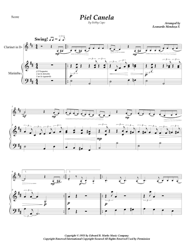 Piel Canela (arr. Leonardo Mendoza S.)