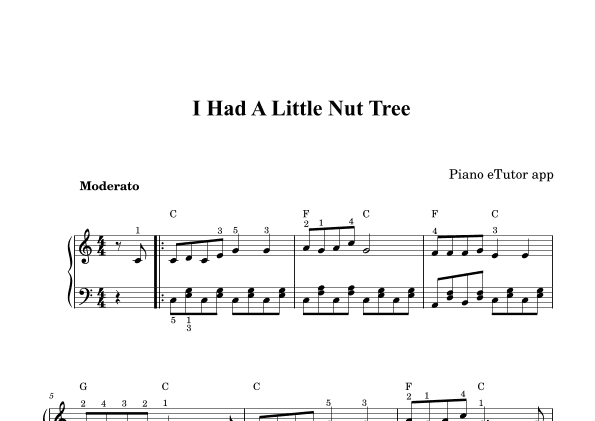 I Had a Little Nut Tree (folk song) - piano (arr. Piano eTutor app)