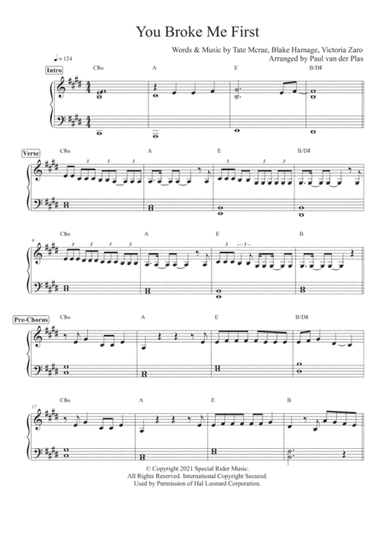 You Broke Me First (arr. Paul van der Plas)