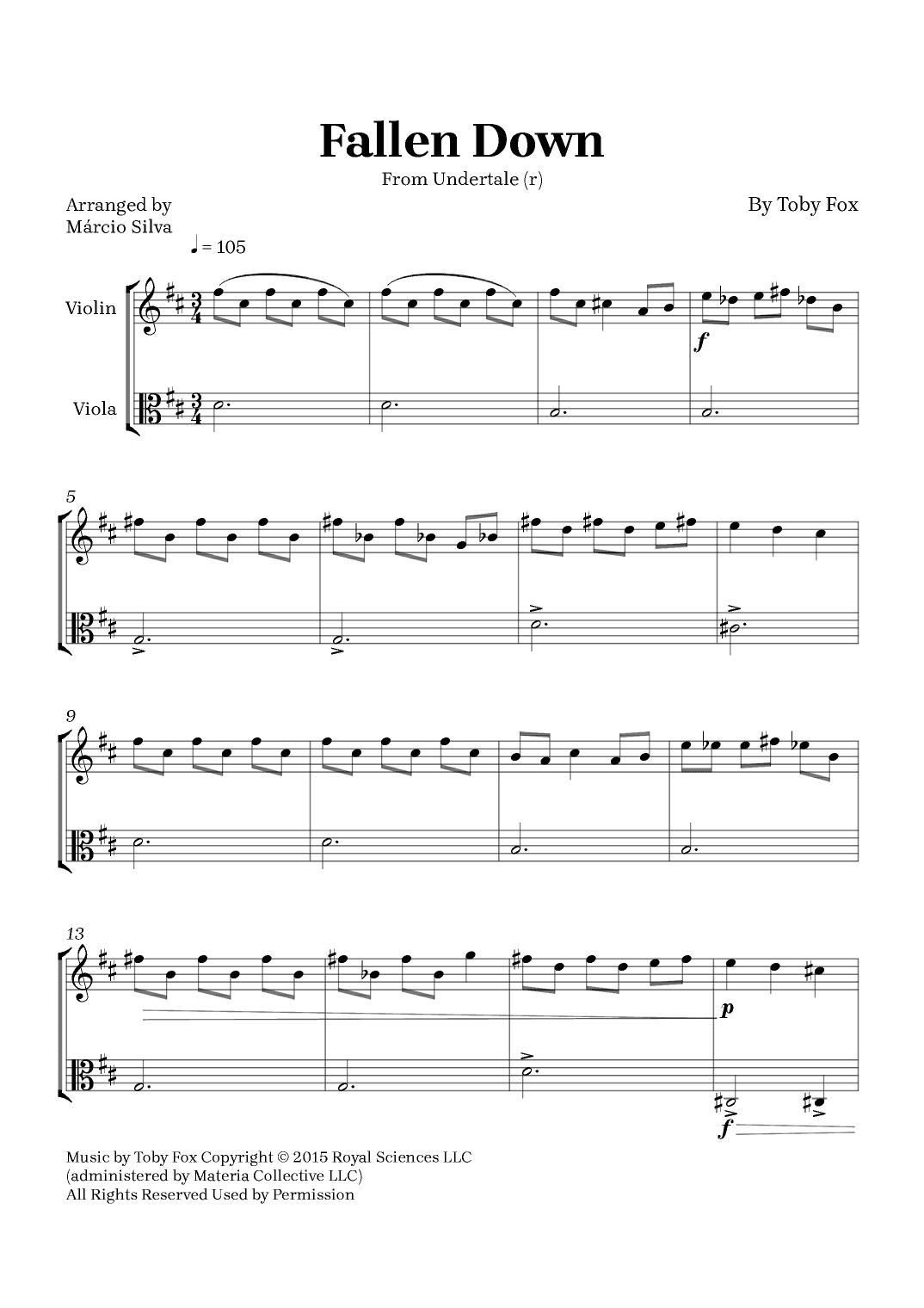 Fallen Down (arr. Márcio Silva)
