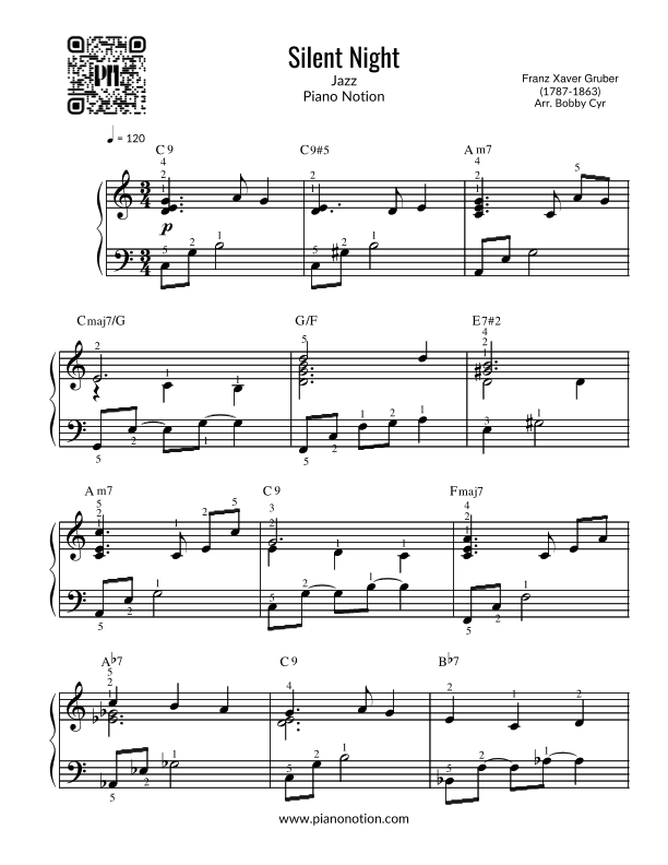 Silent Night Jazz (Easy Piano) (arr. Bobby Cyr - Piano Notion)