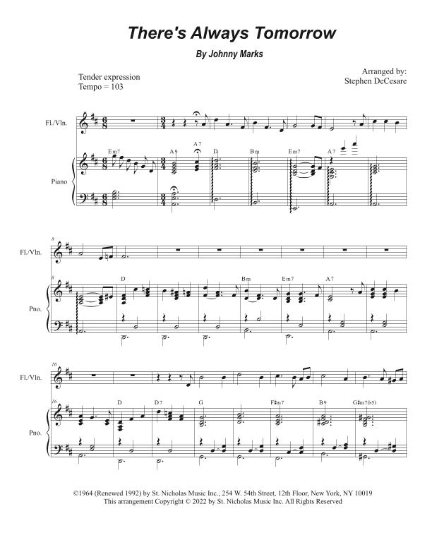There's Always Tomorrow (arr. Stephen DeCesare)