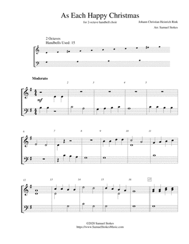 As Each Happy Christmas - for 2-octave handbell choir (arr. Samuel Stokes)
