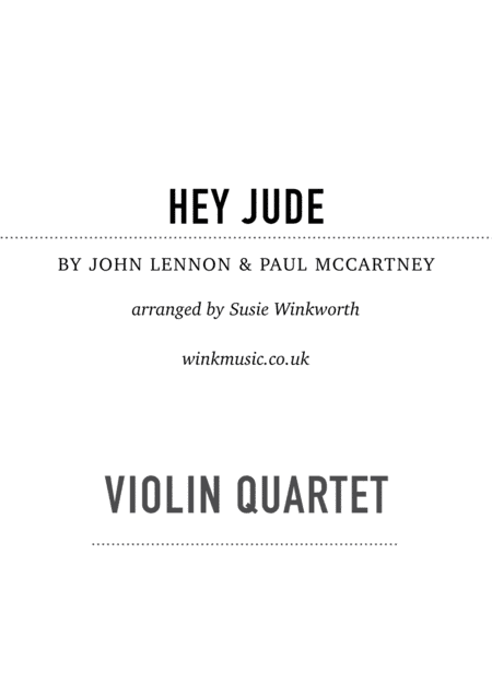 Hey Jude (arr. Susie Winkworth winkmusic.co.uk)