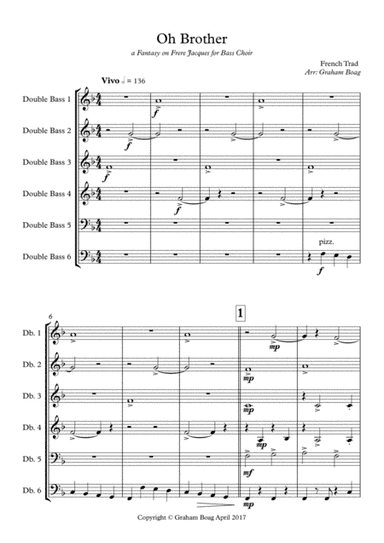Oh Brother for Double Bass Choir (arr. Graham Boag)