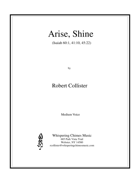 Arise, Shine (Medium Voice)