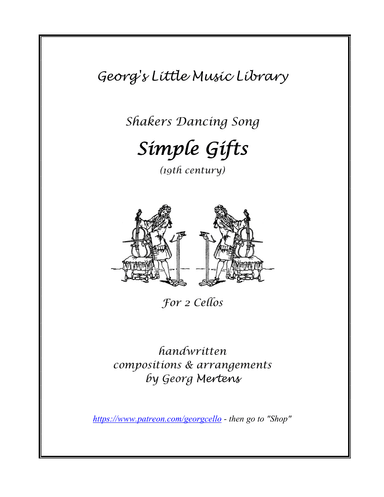 Simple Gifts (Lord of the Dance) for 2 cellos (arr. Georg Mertens)