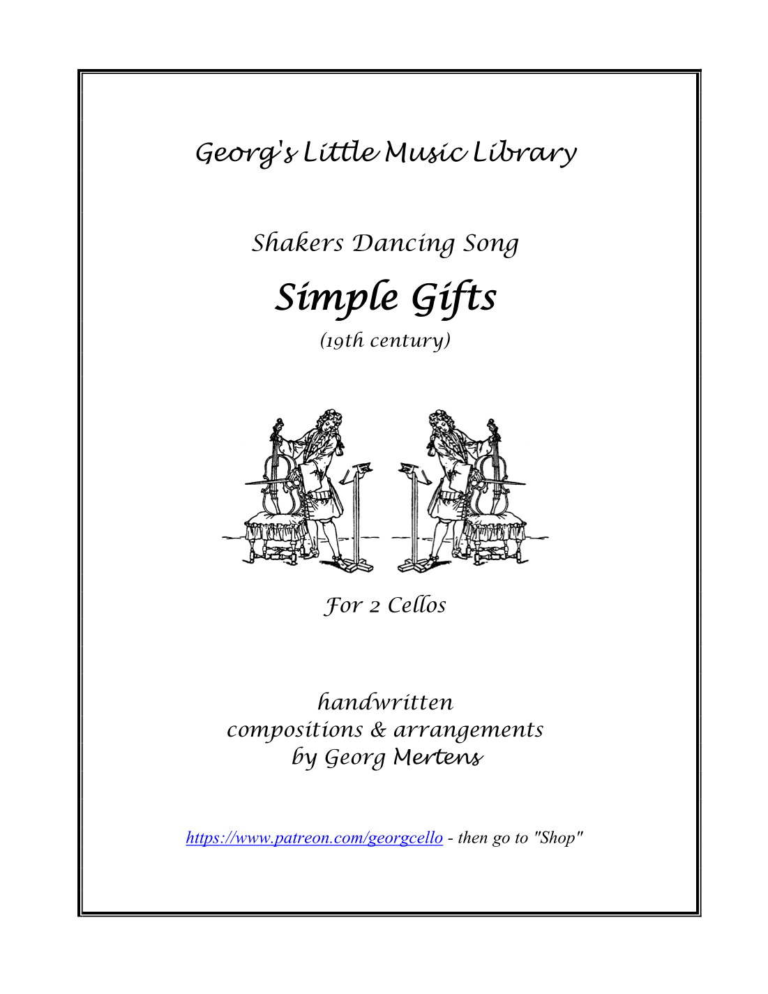 Simple Gifts (Lord of the Dance) for 2 cellos (arr. Georg Mertens)