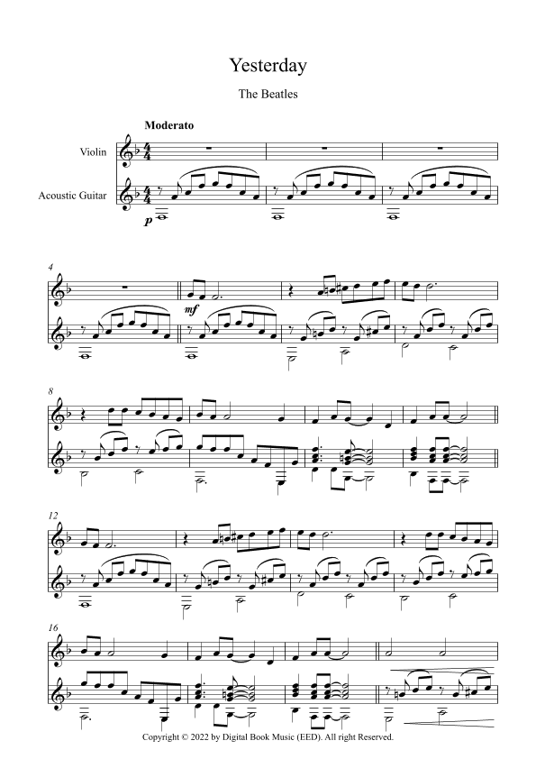 Yesterday (arr. Digital Book Music)