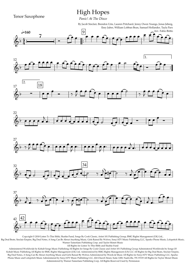 High Hopes (arr. Fabio Britto)