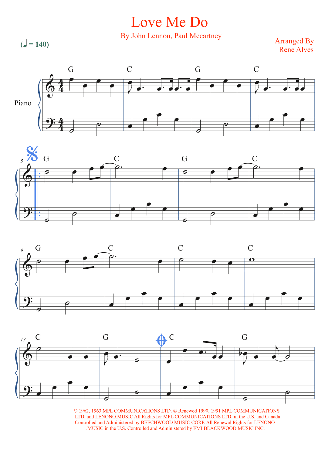 Love Me Do (arr. Rene Alves)