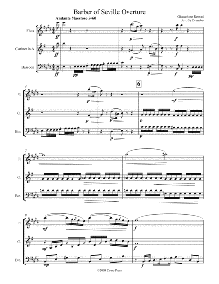 Barber of Seville Overture for Woodwind Trio (arr. Sy Brandon)