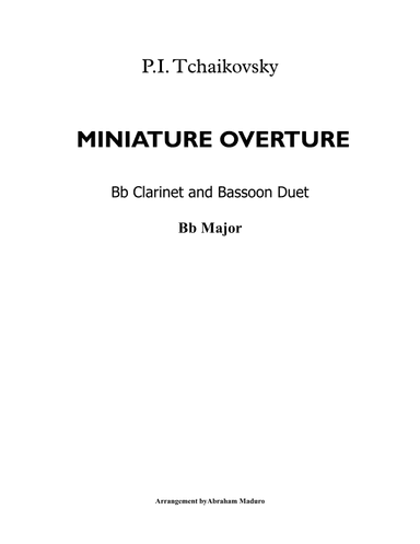 Miniature Overture Bb Clarinet and Bassoon Duet (arr. Abraham Maduro)