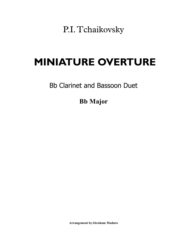 Miniature Overture Bb Clarinet and Bassoon Duet (arr. Abraham Maduro)