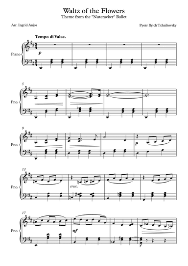 Waltz of the Flowers - simplified (arr. Ingrid Anjos)