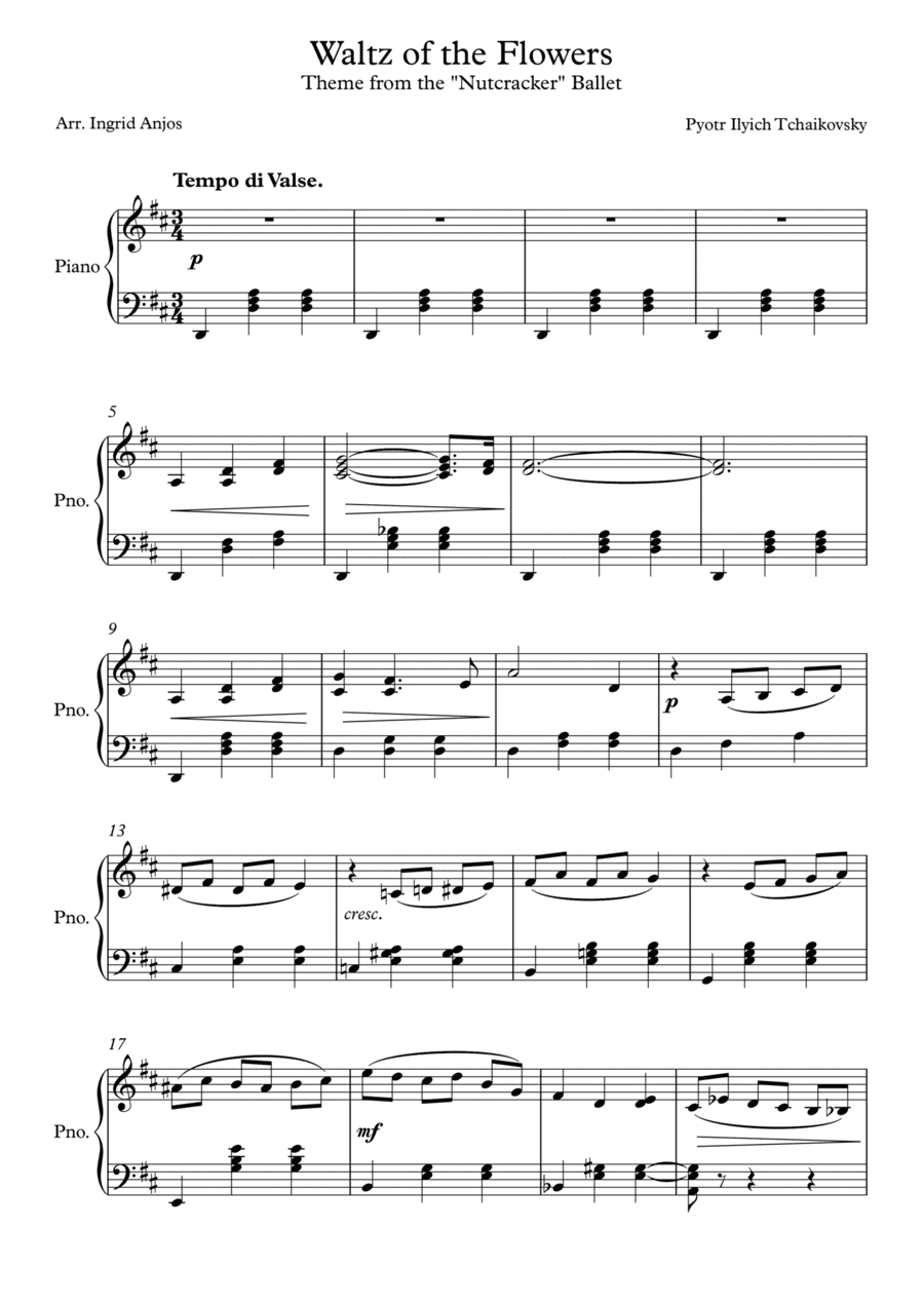 Waltz of the Flowers - simplified (arr. Ingrid Anjos)