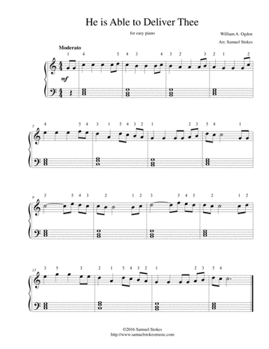 He is Able to Deliver Thee - for easy piano (arr. Samuel Stokes)