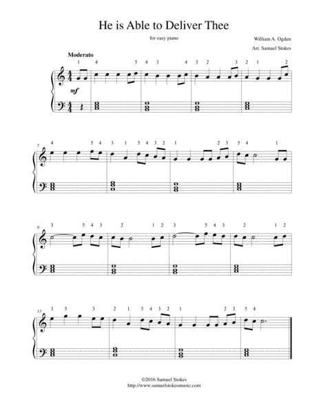 He is Able to Deliver Thee - for easy piano (arr. Samuel Stokes)