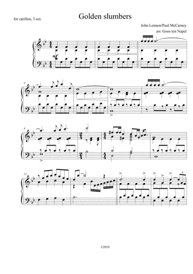 Golden Slumbers (arr. Goos ten Napel)