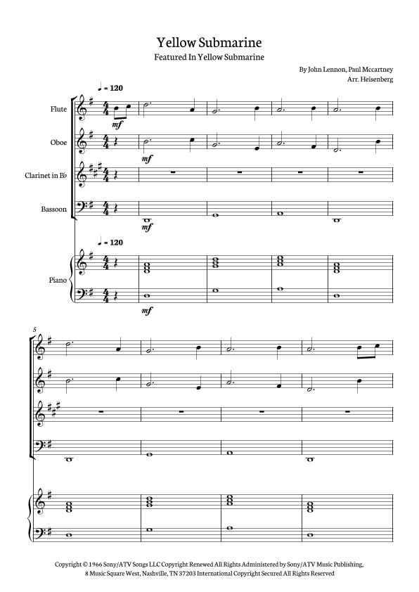 Yellow Submarine (arr. Heisenberg)