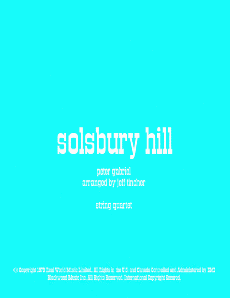 Solsbury Hill (arr. Jeff Tincher)
