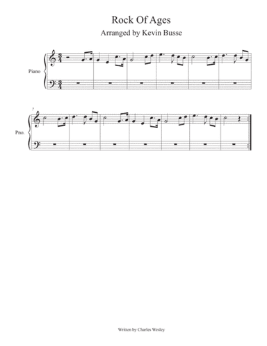 Rock Of Ages (Easy key of C) - Piano (arr. Kevin Busse)