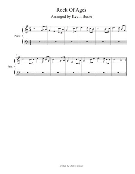 Rock Of Ages (Easy key of C) - Piano (arr. Kevin Busse)