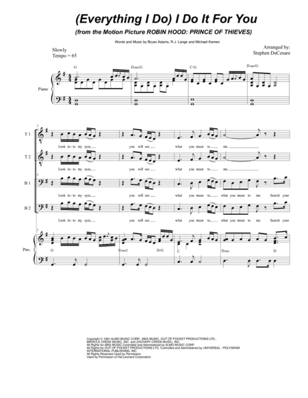 (Everything I Do) I Do It For You (arr. Stephen DeCesare)