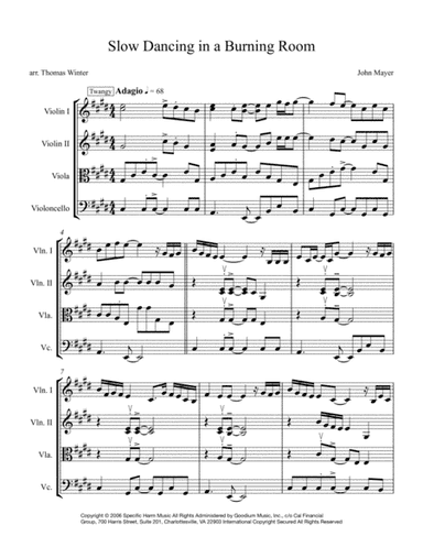 Slow Dancing In A Burning Room (arr. Thomas Winter)