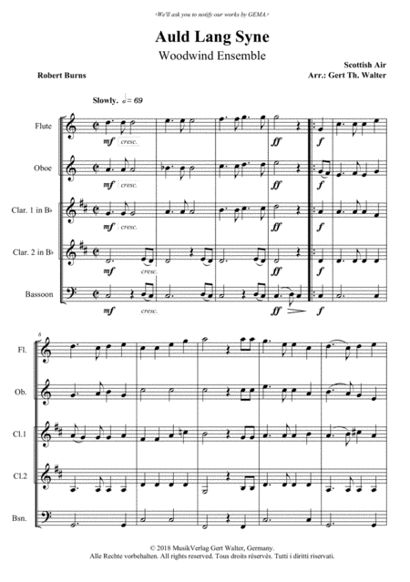 Auld Lang Syne (arr. Gert Th. Walter)
