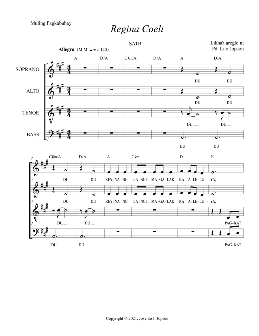 Regina Coeli (SATB)