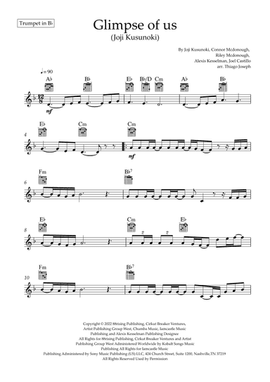 Glimpse Of Us (arr. Thiago Joseph)