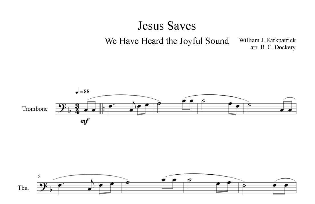 Jesus Saves (Trombone Solo) (arr. B. C. Dockery)