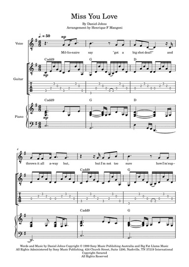 Miss You Love (arr. Henrique F Mangoni)