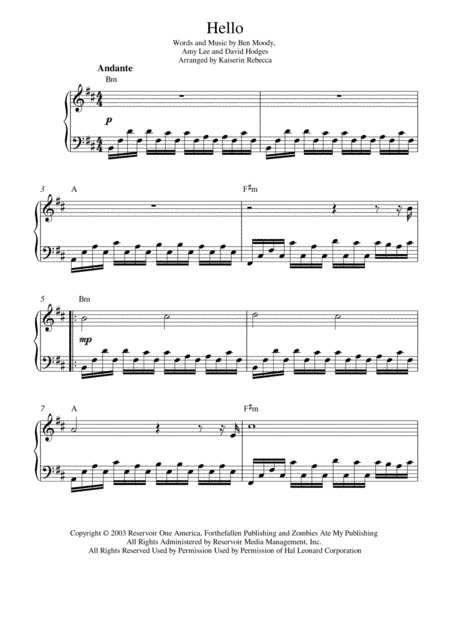 Hello (arr. Kaiserin Rebecca)