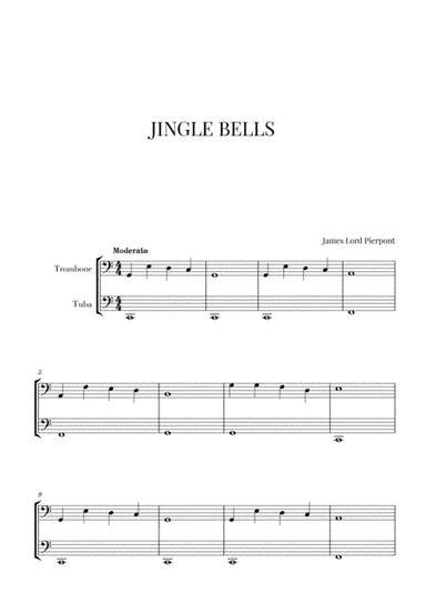 Jingle Bells for Trombone and Tuba (arr. Cadenza Editions)