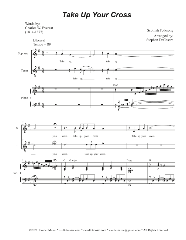 Take Up Your Cross (2-part choir - (Soprano and Tenor) (arr. Stephen DeCesare)