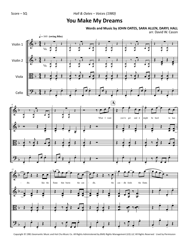 You Make My Dreams (arr. David W. Cason)