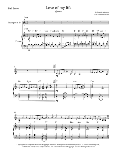 Love Of My Life (arr. Fernando Britto)