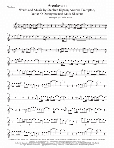 Breakeven (arr. Kevin Busse)