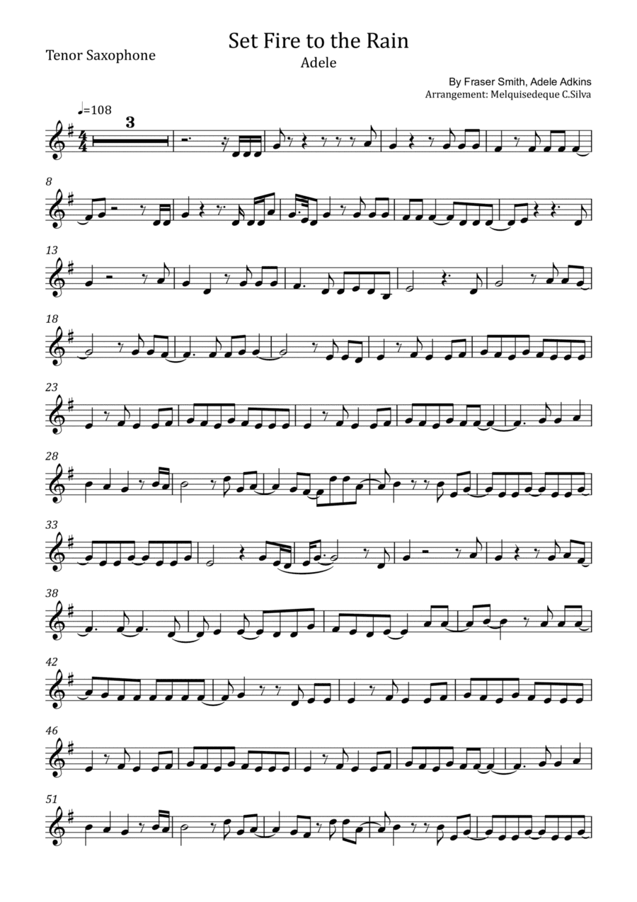 Set Fire To The Rain (arr. Melquisedeque C.Silva)