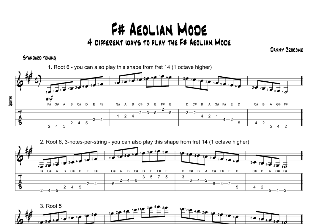 F# Aeolian Mode (4 Ways to Play)