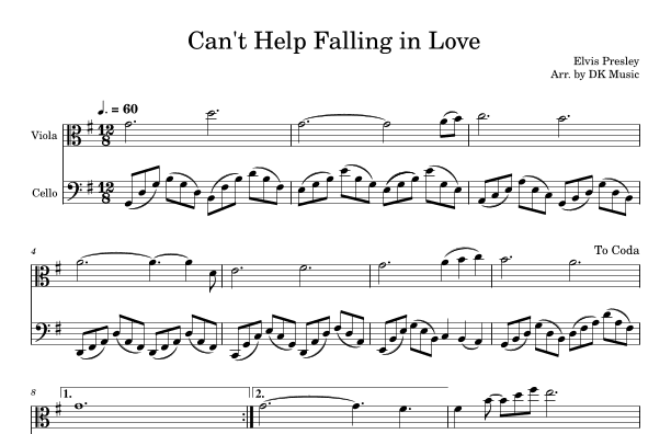 Can't Help Falling In Love (arr. DK Music)
