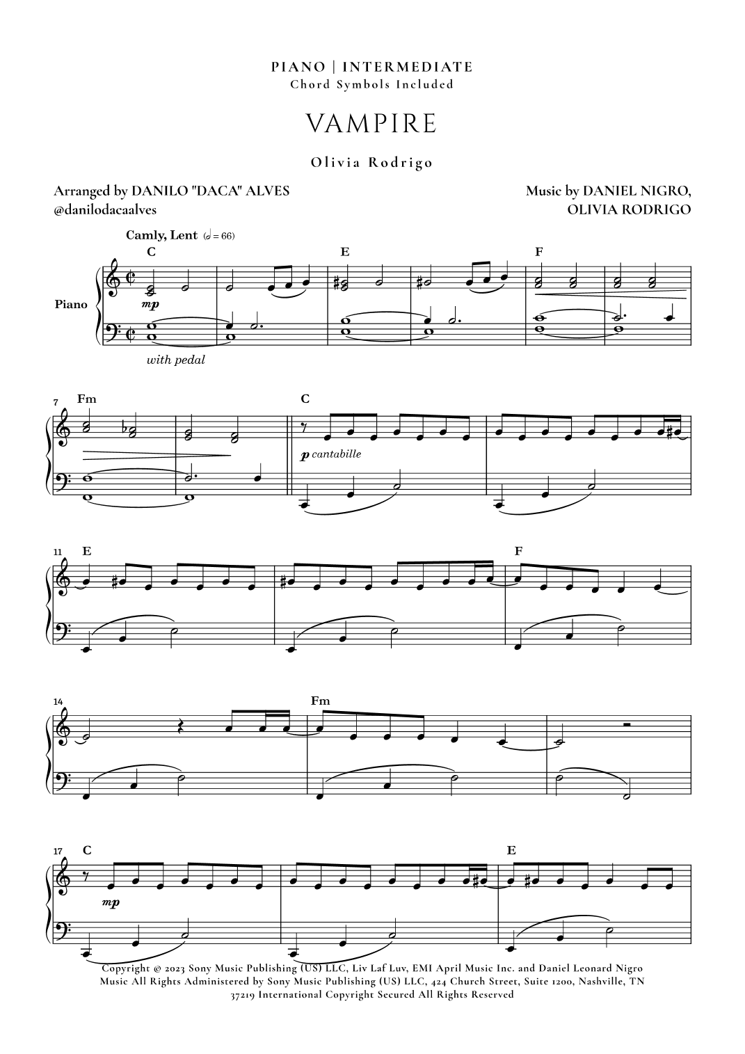 Vampire (arr. Danilo "Daca" Alves)
