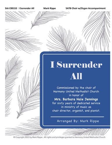 I Surrender All (StA C00153) (arr. Mark Rippe)